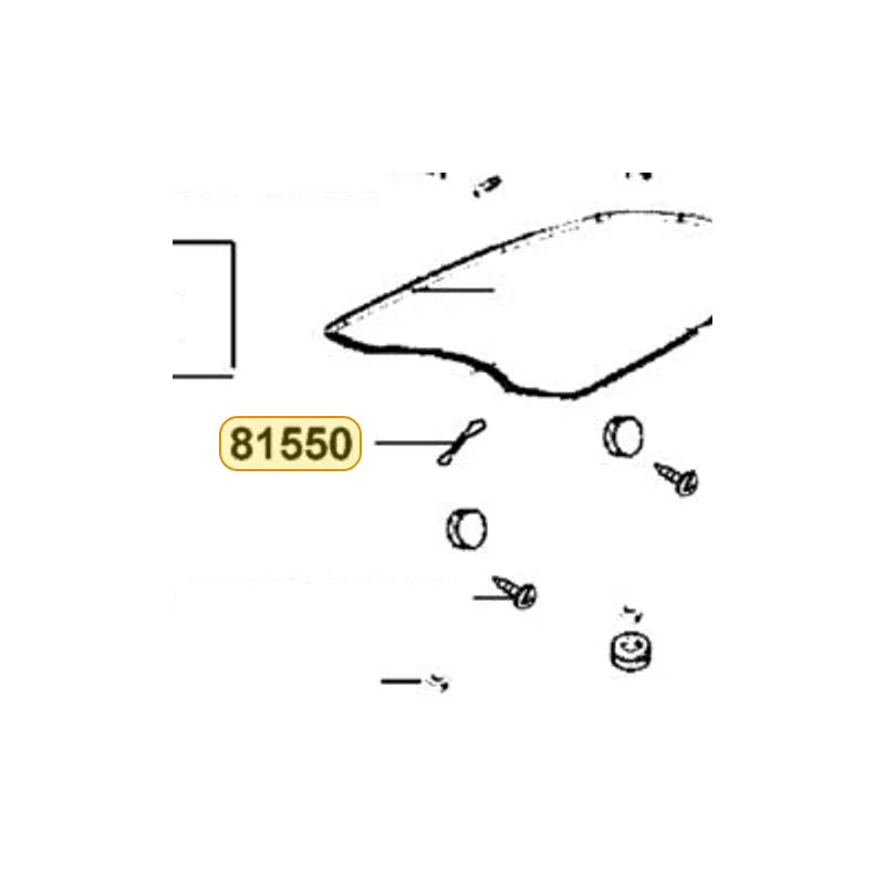 KYMCO Strap 81550-LGE5-E00, part location on the factory exploded-view diagram