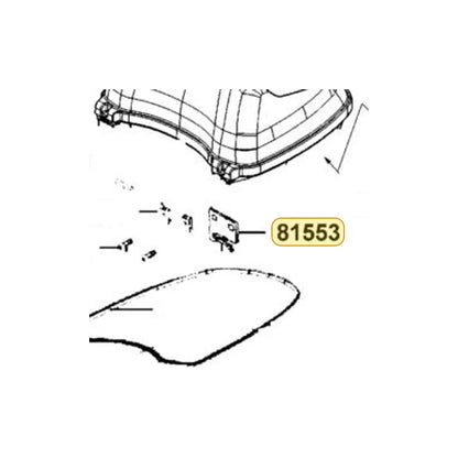 KYMCO Lock Stay 81553-LGE5-E00, part location on the factory exploded-view diagram