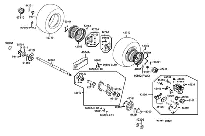 KYMCO Rear Wheel exploded-view diagram, MONGOOSE 90