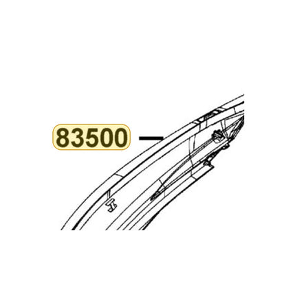 KYMCO Right Body Cover 83500-AEB9-E00-35P, part location on the factory exploded-view diagram