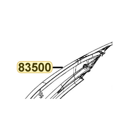 KYMCO Right Body Cover 83500-AEB9-E00-BHP, part location on the factory exploded-view diagram