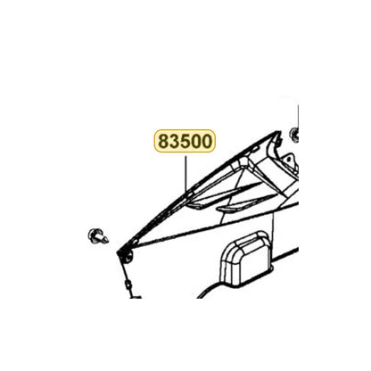KYMCO Right Side Cover (Black) 83500-ALC1-M00-N1R, part location on the factory exploded-view diagram