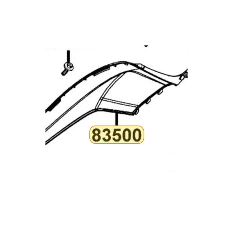 KYMCO Right Side Cover 83500-LBA7-910-YRR, part location on the factory exploded-view diagram