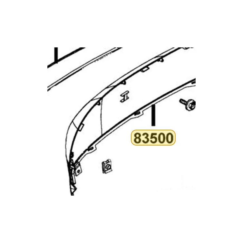 KYMCO Right Body Cover 83500-LGR5-E10-R9P, part location on the factory exploded-view diagram
