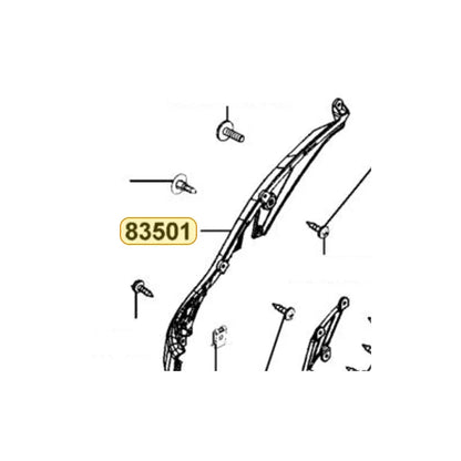 KYMCO Right Side Cover (Black) 83501-LGE5-E00-N1R, part location on the factory exploded-view diagram