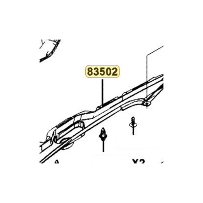 KYMCO Cr Body Cover (Black) 83502-AKB8-E00-N1R, part location on the factory exploded-view diagram