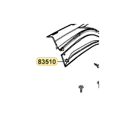 KYMCO Right Side Black Cover B (Black) 83510-LGN5-E00-N1R, part location on the factory exploded-view diagram