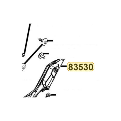 KYMCO Board A Left Side (Gray Metallic) 83530-ABD2-C00-NYP, part location on the factory exploded-view diagram