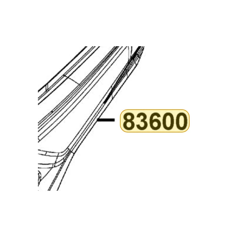 KYMCO Left Body Cover 83600-AEB9-E00-79P, part location on the factory exploded-view diagram