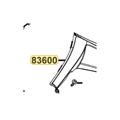 KYMCO Left Side Cover 83600-LBA7-910-B2R, part location on the factory exploded-view diagram