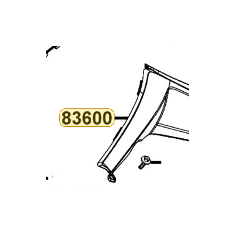 KYMCO Left Side Cover 83600-LBA7-910-C3R, part location on the factory exploded-view diagram