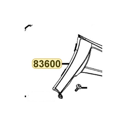 KYMCO Left Side Cover 83600-LBA7-910-C3R, part location on the factory exploded-view diagram