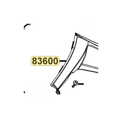 KYMCO Left Side Cover 83600-LBA7-910-E4R, part location on the factory exploded-view diagram