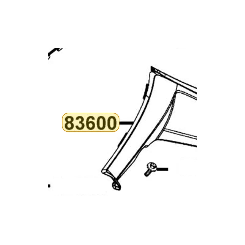 KYMCO Left Side Cover 83600-LBA7-910-KDR, part location on the factory exploded-view diagram