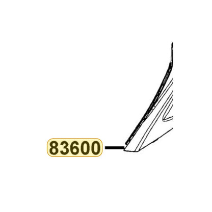 KYMCO Left Body Cover 83600-LCB9-C10-UGP, part location on the factory exploded-view diagram