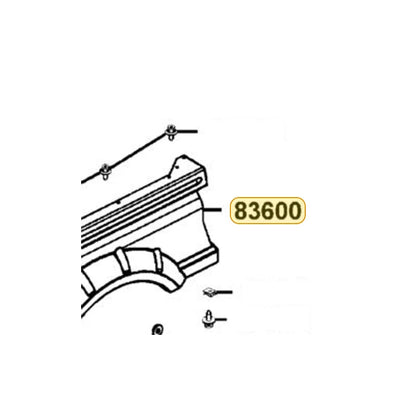 KYMCO Left Rear Fender Panel 83600-LEE8-600-CKP, part location on the factory exploded-view diagram