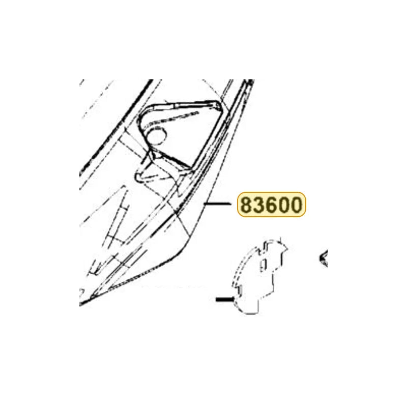 KYMCO Left Side Cover 83600-LGC6-E00-JZP, part location on the factory exploded-view diagram