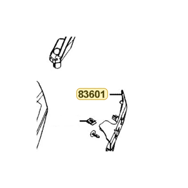 KYMCO Left Body Cover B Assembly (Black) 83601-AKB8-E00-N1R, part location on the factory exploded-view diagram