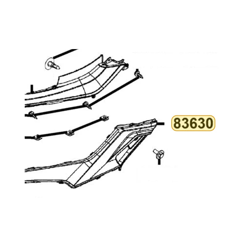 KYMCO Board A Left Side 83630-ABD2-C00-NYP, part location on the factory exploded-view diagram