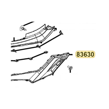 KYMCO Board A Left Side 83630-ABD2-C00-NYP, part location on the factory exploded-view diagram