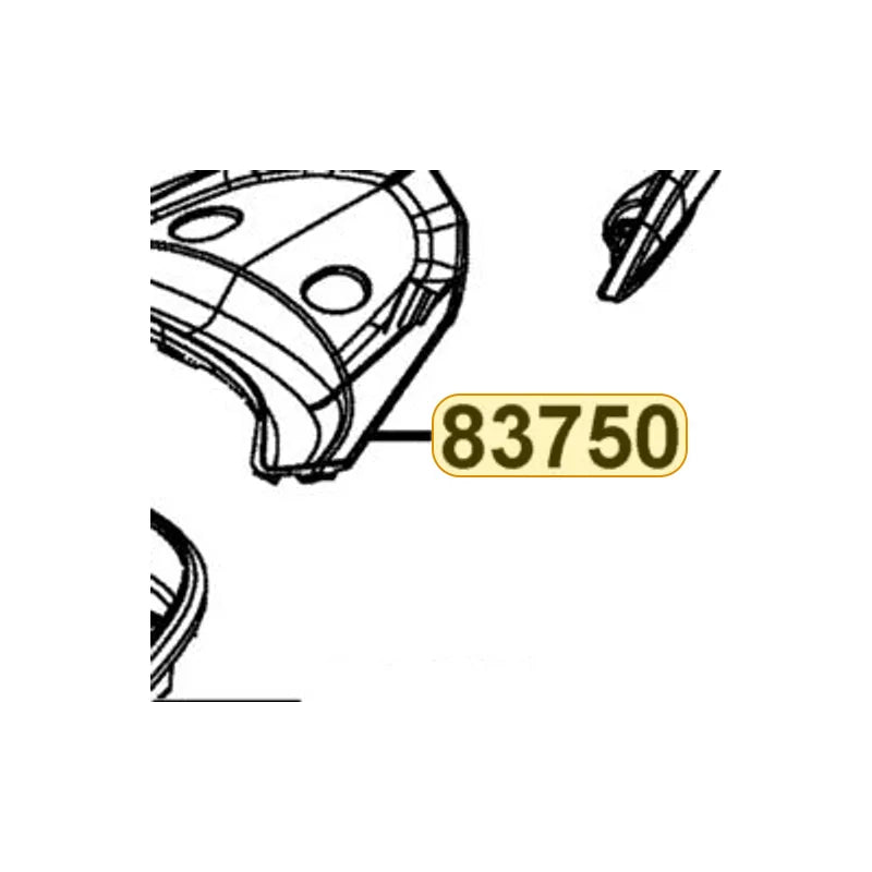KYMCO Rear Center Cover 83750-ABD2-C00-63P, part location on the factory exploded-view diagram