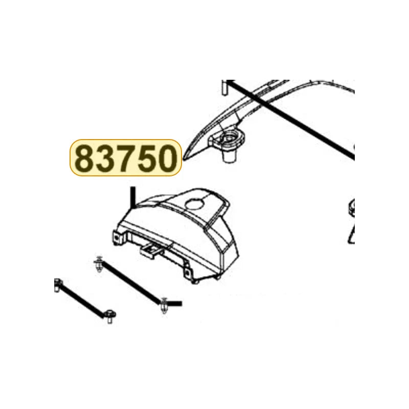 KYMCO Rear Center Cover 83750-AEB9-E00-35P, part location on the factory exploded-view diagram