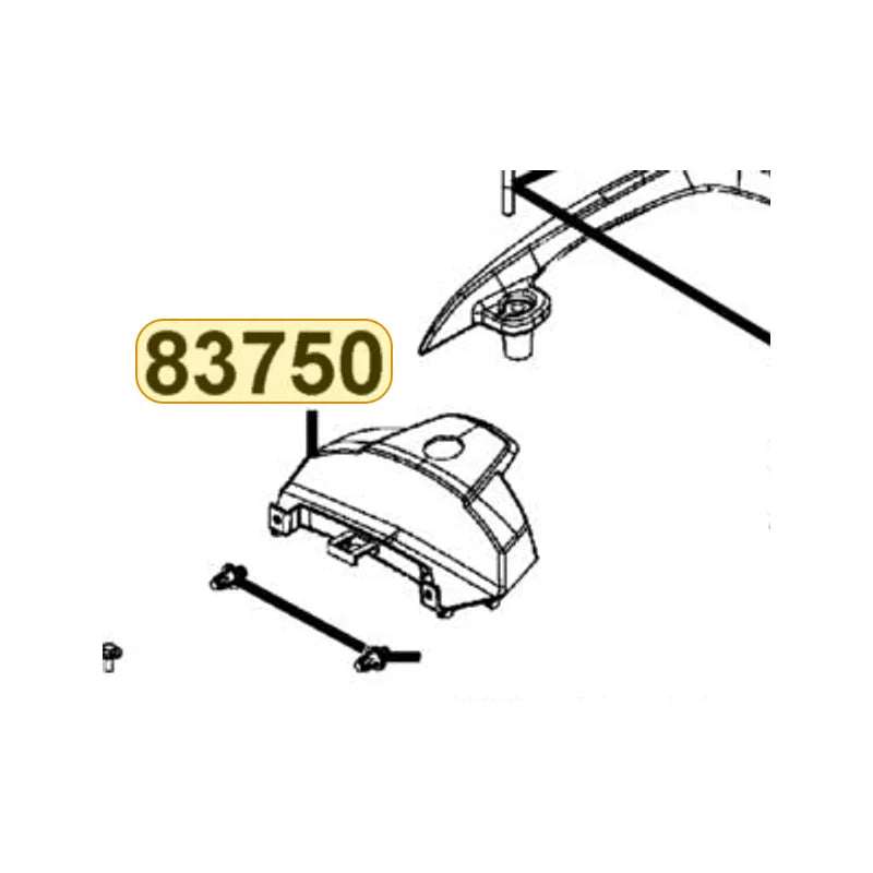 KYMCO Rear Center Cover 83750-AEB9-E00-79P, part location on the factory exploded-view diagram