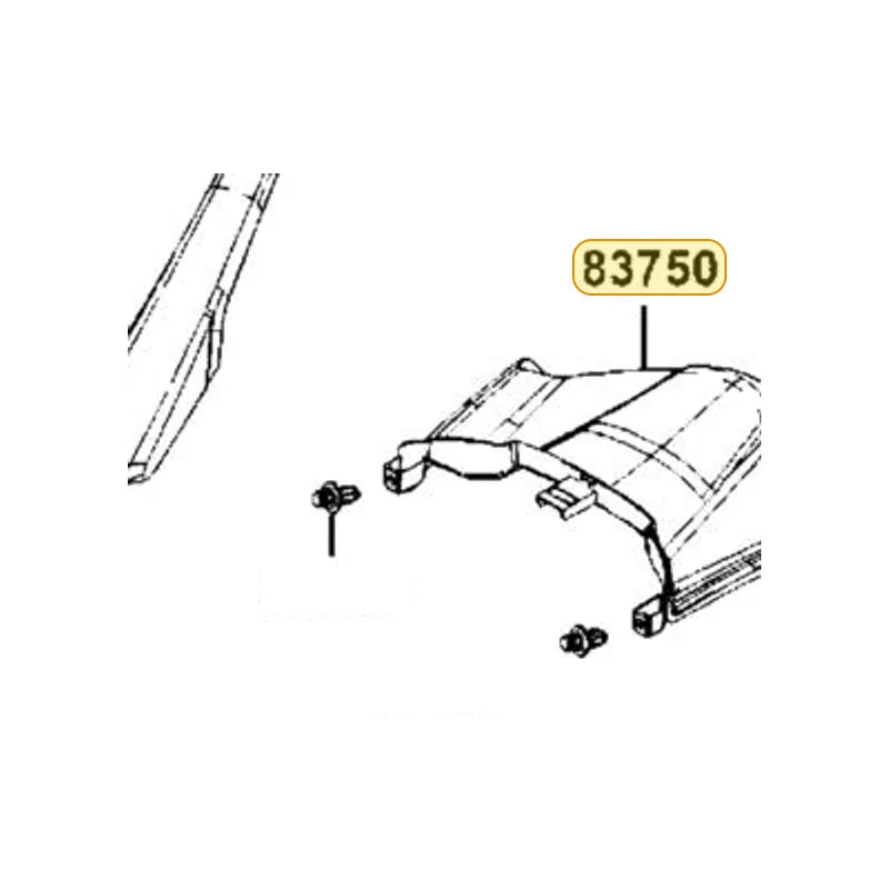 KYMCO Rear Center Cover B 83750-LGC6-E00-JZP, part location on the factory exploded-view diagram