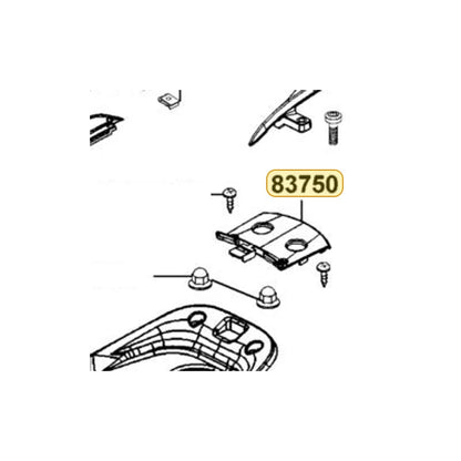 KYMCO Rear Center Cover 83750-LGE5-E00-J8P, part location on the factory exploded-view diagram