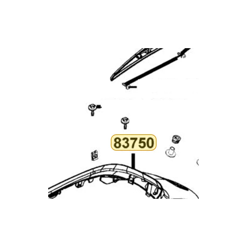 KYMCO Rear Center Cover 83750-LGR5-E10-R9P, part location on the factory exploded-view diagram