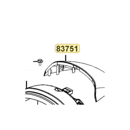 KYMCO Rear Center Cover B 83751-ALH3-900-JBP, part location on the factory exploded-view diagram