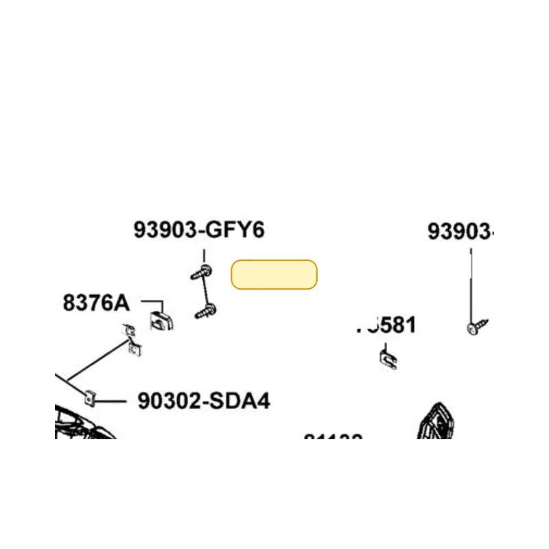 KYMCO Center Clip Assembly 8376A-KEBE-900, part location on the factory exploded-view diagram