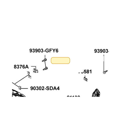 KYMCO Center Clip Assembly 8376A-KEBE-900, part location on the factory exploded-view diagram