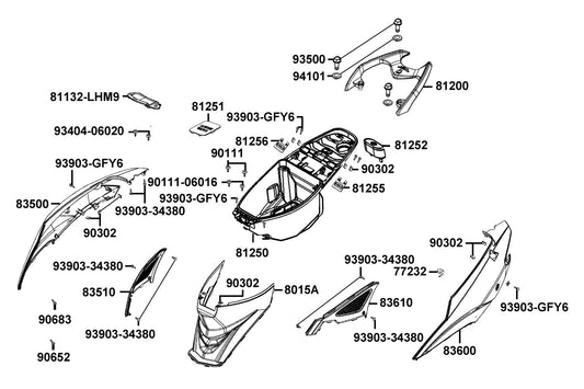 Box Luggage — 81250-LGB5-E10-N1R — KYMCO exploded-view diagram