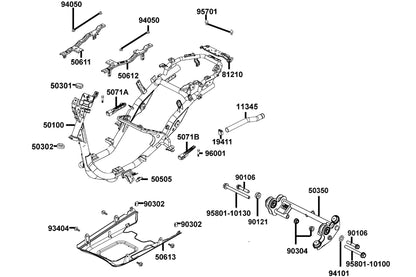 Body Comp Frame — 50100-LGR4-E10 — KYMCO exploded-view diagram