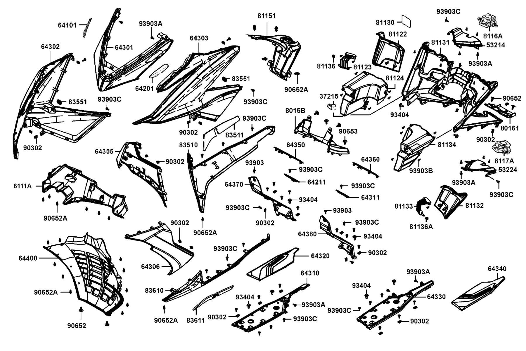 Clip Mudguard — 90653-LGC6-E00 — KYMCO exploded-view diagram