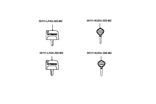 Key Comp (l Tangent Plane/tj) — 35111-LFA5-306-M2 — KYMCO exploded-view diagram