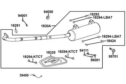 KYMCO Exhaust Muffler exploded-view diagram, MONGOOSE 270