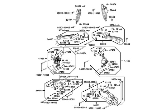 A-arm Lh Lower Assem — 54550-LFA5-E00-MBS — KYMCO exploded-view diagram