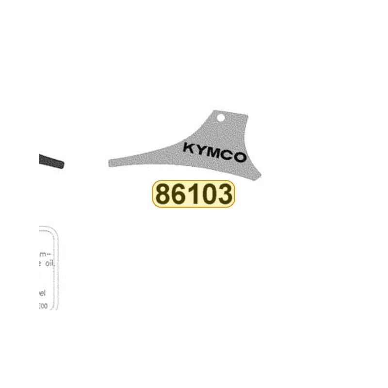 KYMCO Right Cowl Stripe 86103-BLA2-E20-T09, part location on the factory exploded-view diagram