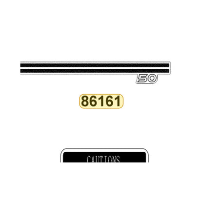 KYMCO Front Fender Stripe 86161-LDC8-M30-T01, part location on the factory exploded-view diagram