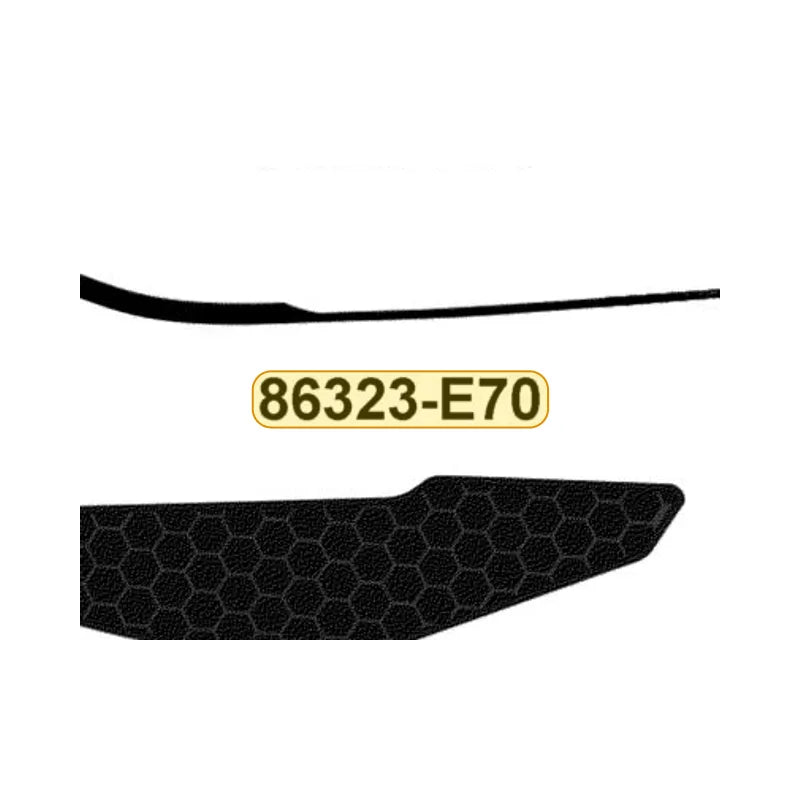 KYMCO Right Side Cover Stripe 86323-BLA2-E70-T09, part location on the factory exploded-view diagram