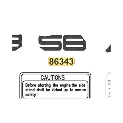 KYMCO Right Side Cover Stripe 86343-BLA2-E20-T09, part location on the factory exploded-view diagram