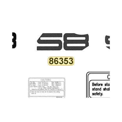 KYMCO Left Side Cover Stripe 86353-BLA2-E20-T09, part location on the factory exploded-view diagram