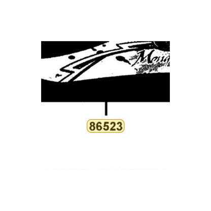 KYMCO Right Front Fender Stripe 86523-ABC8-M31-T02, part location on the factory exploded-view diagram