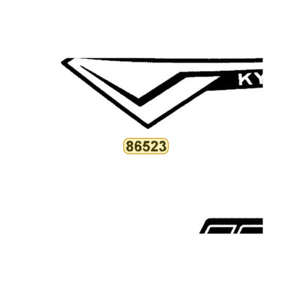 KYMCO Right Fender Front Stripe 86523-BLD3-M00-T02, part location on the factory exploded-view diagram