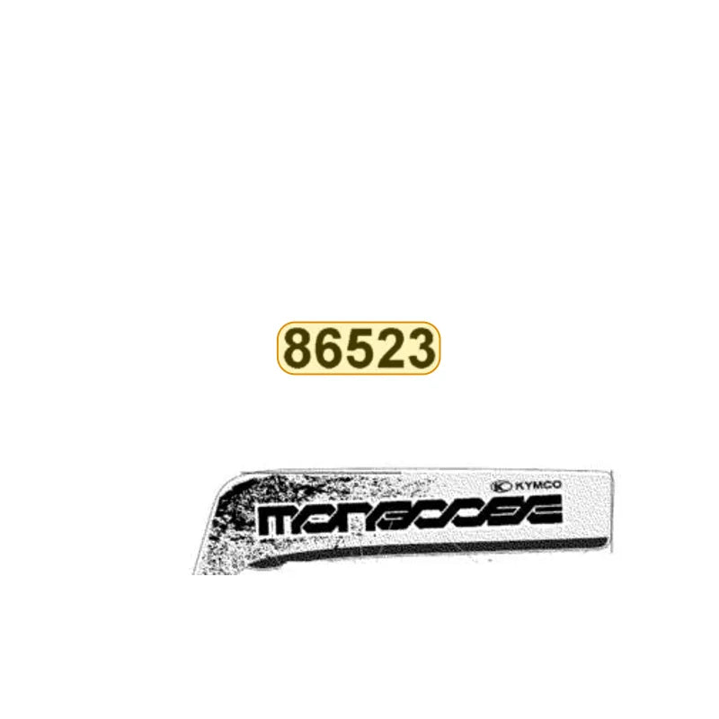KYMCO Right Fender Front Stripe 86523-LEC1-M30-T01, part location on the factory exploded-view diagram