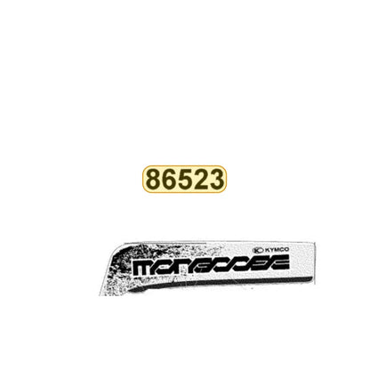 KYMCO Right Fender Front Stripe 86523-LEC1-M30-T01, part location on the factory exploded-view diagram