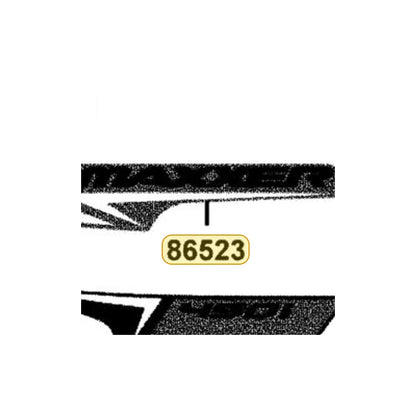 KYMCO Right Fender Front Stripe 86523-LGC7-M01-T03, part location on the factory exploded-view diagram