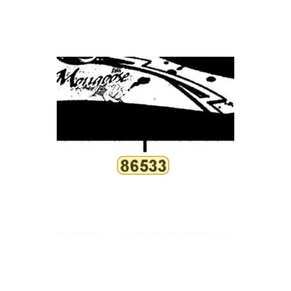 KYMCO Left Front Fender Stripe 86533-ABC8-M31-T02, part location on the factory exploded-view diagram